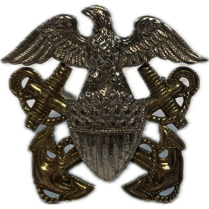 Insigne de calot, officier, US Navy, Sterling Insigne de calot, officier, US Navy, Sterling