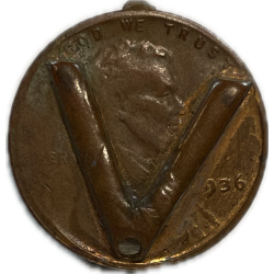 Broche, pièces de 1 cent, V is for Victory, 1936