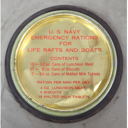 Container, US Navy, Emergency Rations For Life Rafts and Boats, Empty