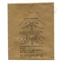 Chaînettes pour plaques d'identité, Dog Tags, WWII