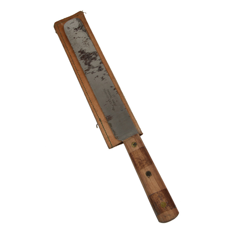Couteau à pain, US Army, ONTARIO KNIFE, avec étui en cuir, Viêt-Nam Couteau à pain, US Army, ONTARIO KNIFE, avec étui en cuir, Viêt-Nam