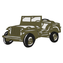 Decoration, Wall, Metal, Jeep