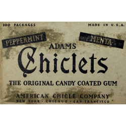 Couvercle, boîte de chewing-gum, Chiclets