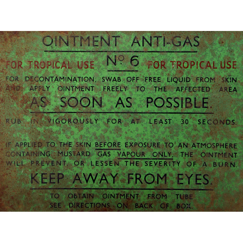 Tin, Anti-Gas Ointment, No. 6, For Tropical Use