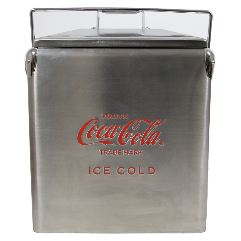 Glacière en métal, Coca-Cola, Inox, Grand modèle