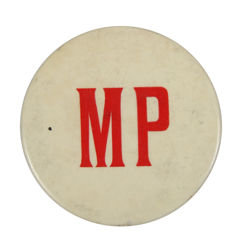 Badge à épingle, MP, Military Police, blanc Badge à épingle, MP, Military Police, blanc
