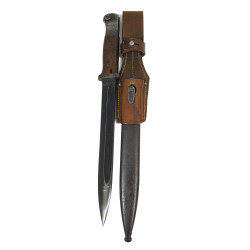 Bayonet, Mauser 98k, 1937, Complete with Matching Scabbard and Leather Frog, 1941