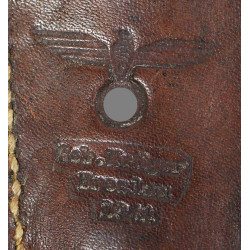 Baïonnette Mauser 98k, 1937, complète avec fourreau au même numéro et porte-baïonnette en cuir, 1941