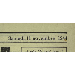 Journal belge, La Libre Belgique, 11 novembre 1944