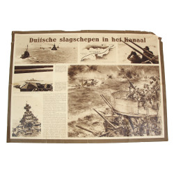 Affiche de propagande, Duitsche slagschepen in het Kanaal, opération Cerberus, Kriegsmarine, 1942