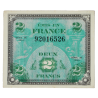 Billet drapeau (billet d'invasion), 2 francs, 1944 Billet drapeau (billet d'invasion), 2 francs, 1944