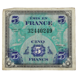Billet d'invasion, 5 francs, 1944