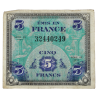 Billet d'invasion, 5 francs, 1944