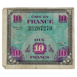 Billet d'invasion, 10 francs, 1944