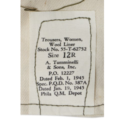 Trousers, Women, Wool Liner, WAC & Nurse