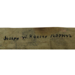 Strap, Carrying, Bag, M-1936, ARNOLD MFG. CO. 1942, M/Sgt. Joseph Roesch, USAAF, MTO