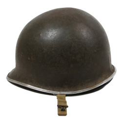 Casque M1, pattes fixes, liner WESTINGHOUSE, T/5 Ralph Williams, assistant aumônier, ETO
