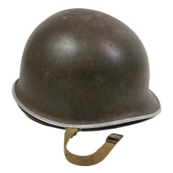 Casque M1, pattes fixes, liner WESTINGHOUSE, T/5 Ralph Williams, assistant aumônier, ETO