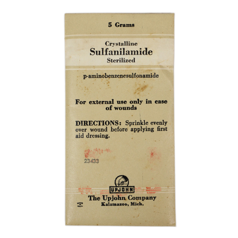 Sachet de sulfanilamide, The Upjohn Company, intact
