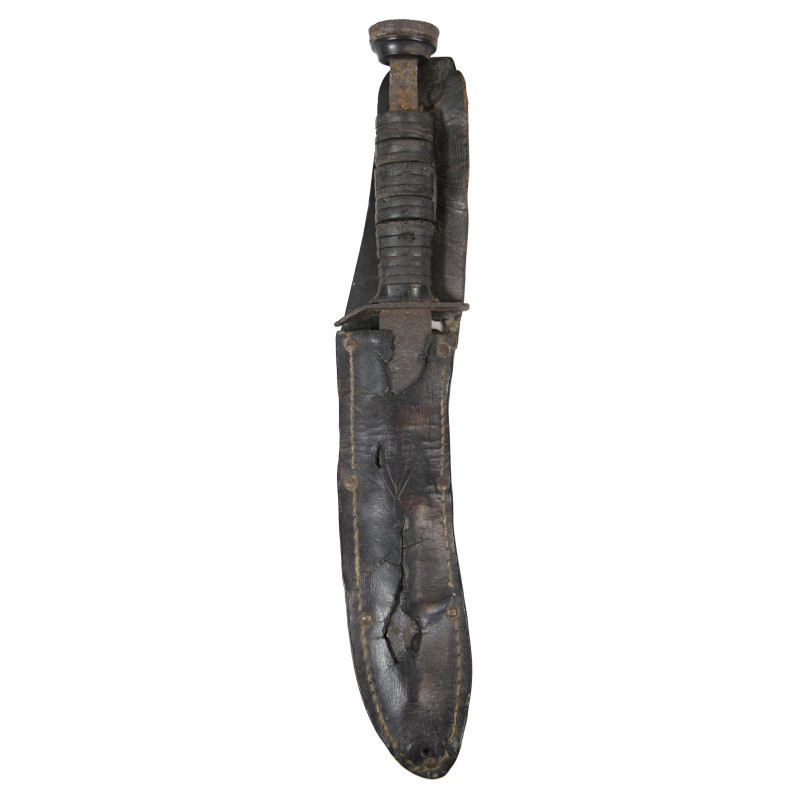 Knife, Trench, USM3, with Leather Scabbard, 506th PIR, 101st Airborne Division, Reims, France
