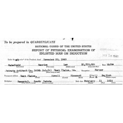 Bag, Barrack, S/Sgt. Maurice Wakefield, Co. A, 16th Inf. Regt., 1st Infantry Division, KIA, ETO