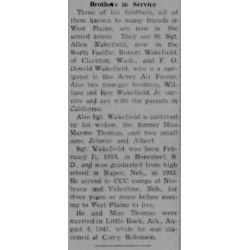 Bag, Barrack, S/Sgt. Maurice Wakefield, Co. A, 16th Inf. Regt., 1st Infantry Division, KIA, ETO