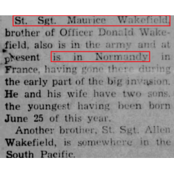 Sac paquetage (Barrack Bag), S/Sgt. Maurice Wakefield, Co. A, 16th Inf. Regt., 1st Infantry Division, KIA, ETO