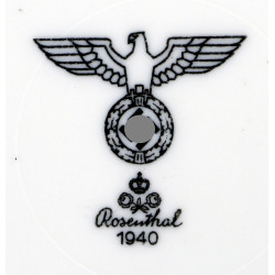 Assiette plate en porcelaine, Wehrmacht, Rosenthal 1940