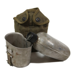 Gourde US Army, A.G.M. CO., complète, housse renforcée, G. & R. CO. 1942