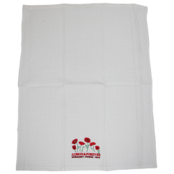 Tea towel, Honeycomb, Poppy, White