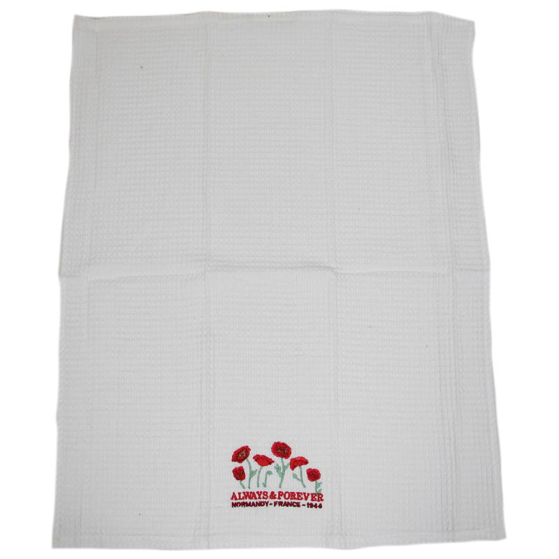 Tea towel, Honeycomb, Poppy, White