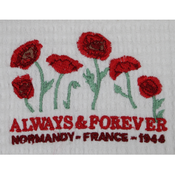 Torchon blanc, nid d'abeille, Coquelicot