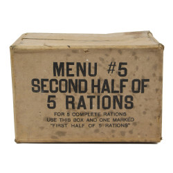 Carton de ration, Menu No. 5, Second Half of 5 Rations, Ten-in-One, 1944