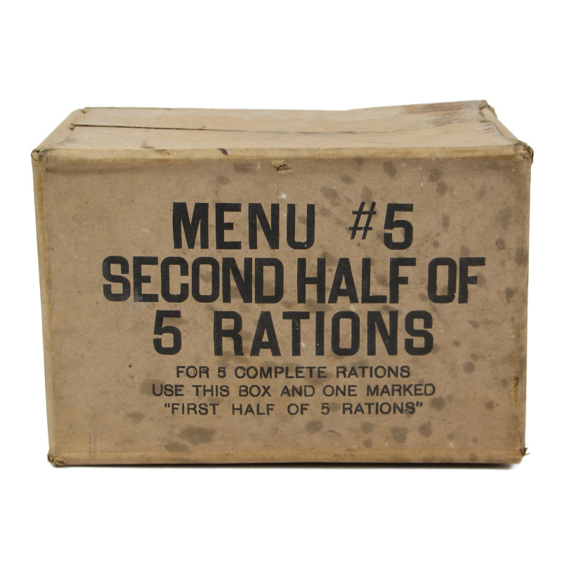 Carton de ration, Menu No. 5, Second Half of 5 Rations, Ten-in-One, 1944