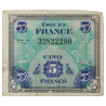 Banknote, 5 Francs, Invasion Money, 1944