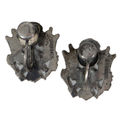 Earrings, US Army, Sweetheart, Sterling