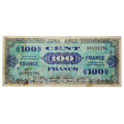 Banknote, Invasion Money, 100 Francs, 1944, 2nd Issue