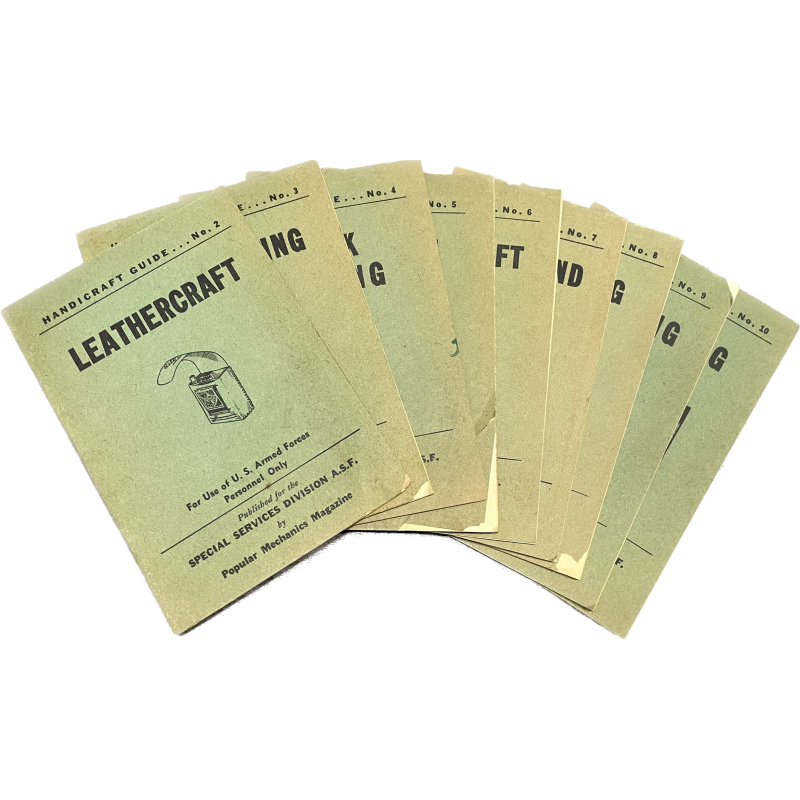 Lot of 9 Booklets, US Army Handicraft Guide, No. 2 to No. 10