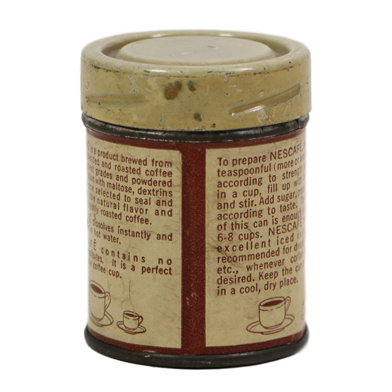 Boîte de café soluble, NESCAFÉ, ration Ten-in-One, vide