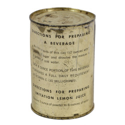 Can, Tin, Synthetic Lemon Juice Powder, Ration, Full