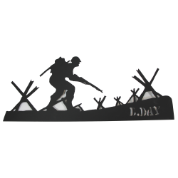 Decoration, Wall, Metal, D-Day, black