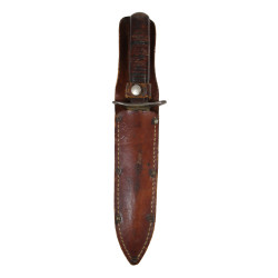 Couteau de combat, baïonnette M1 modifiée, avec fourreau en cuir artisanal