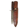 Couteau de combat, baïonnette M1 modifiée, avec fourreau en cuir artisanal Couteau de combat, baïonnette M1 modifiée, avec fourreau en cuir artisanal