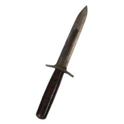 Couteau de combat, baïonnette M1 modifiée, avec fourreau en cuir artisanal