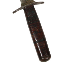 Couteau de combat, baïonnette M1 modifiée, avec fourreau en cuir artisanal