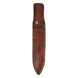 Couteau de combat, baïonnette M1 modifiée, avec fourreau en cuir artisanal