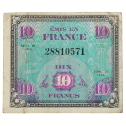 Billet d'invasion, 10 francs, 1944