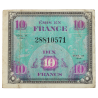 Billet d'invasion, 10 francs, 1944