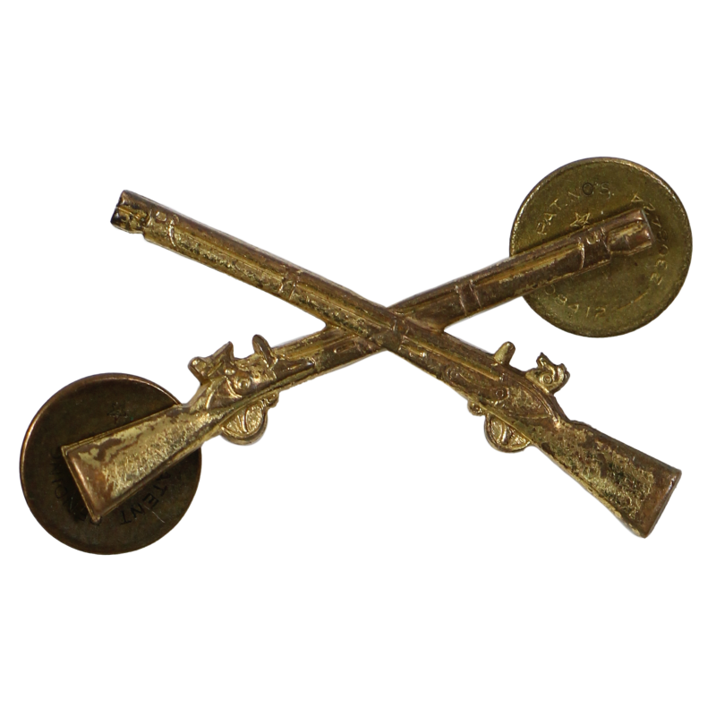 Insignia, Collar, Officer, US Infantry, Clutch Back