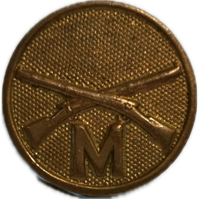 Disk, Collar, Infantry, M Company, SB, WWI Disk, Collar, Infantry, M Company, SB, WWI